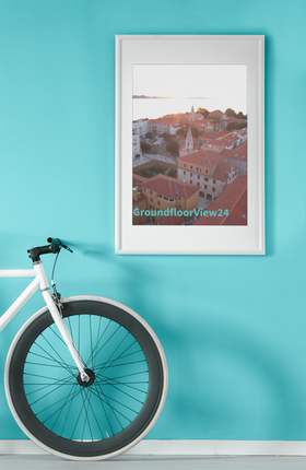 Roof Sunset View Framed photo paper poster with groundfloorview24 with House Logo
