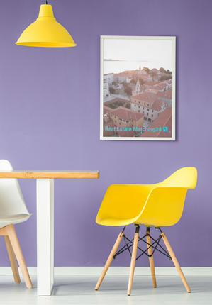 Roof Sunset View Framed photo paper poster with realestatematching24 with key Logo