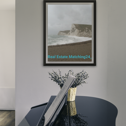 Waves and Sand Thin canvas with realestatematching24 without key Logo