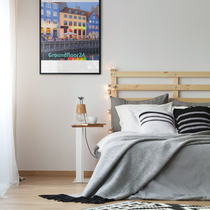 Nyhavn Framed canvas with Groundfloor24 Logo