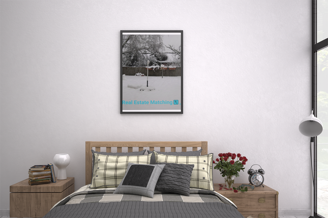 Winter Wonderland Photo paper poster with realestatematching with key Logo