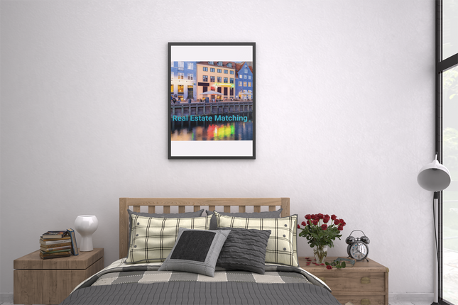 Nyhavn Framed canvas with Real Estate Matching Logo