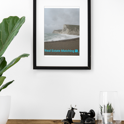 Waves and Sand Thin canvas with realestatematching with key Logo