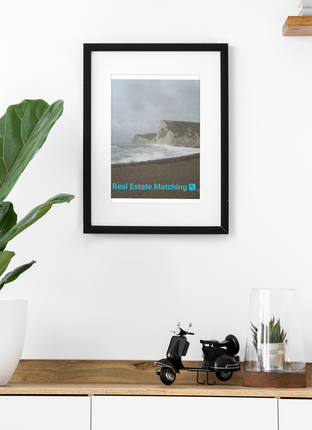 Waves and Sand Thin canvas with realestatematching with key Logo