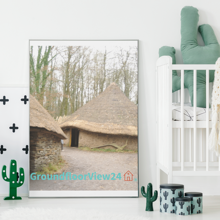 Village Charm Framed photo paper poster with groundfloorview24 with House Logo