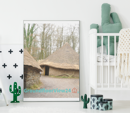Village Charm Framed photo paper poster with groundfloorview24 with House Logo
