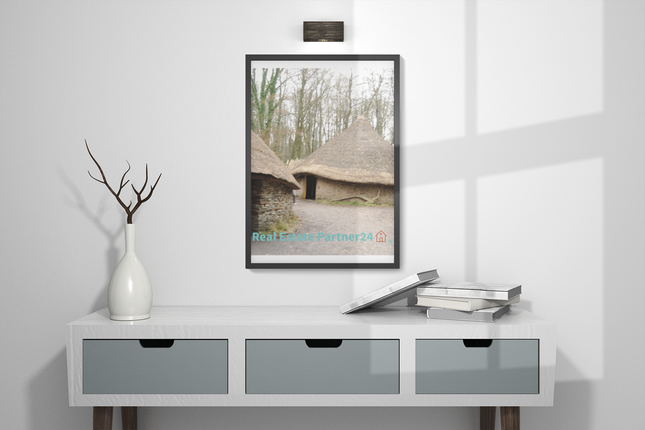 Village Charm Photo paper poster with realestatepartner24 with house Logo