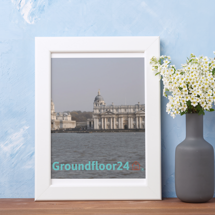 Riverside Beauty Framed canvas with Groundfloor24 with House Logo