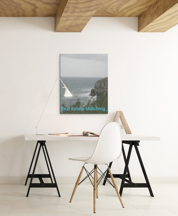 Seaside Serenity Poster with hangers with realestatematching without key Logo