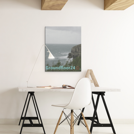 Seaside Serenity Canvas with Groundfloor24 with House Logo