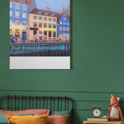 Nyhavn Canvas with Real Estate Matching24 Logo