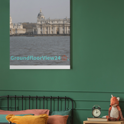 Riverside Beauty Framed poster with groundfloorview24 with House Logo