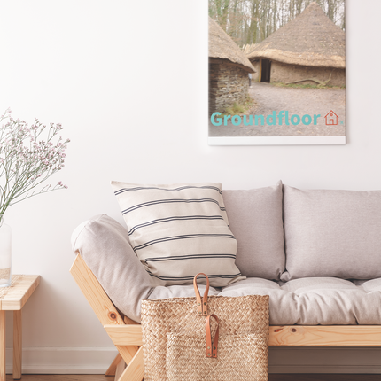 Village Charm Poster with hangers with Groundfloor with House Logo