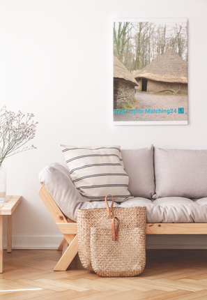 Village Charm Photo paper poster with realestatematching24 with key Logo