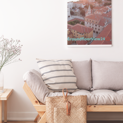 Roof Sunset View Photo paper poster with groundfloorview24 with House Logo