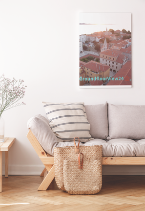 Roof Sunset View Photo paper poster with groundfloorview24 with House Logo