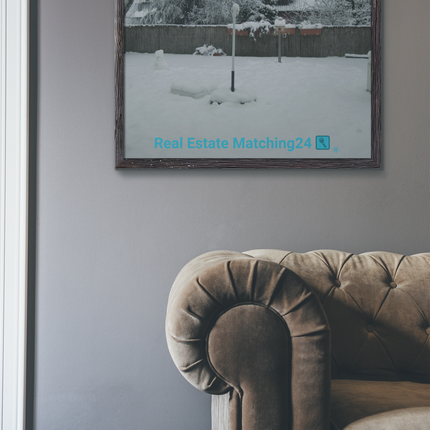Winter Wonderland Framed photo paper poster with realestatematching24 with key Logo