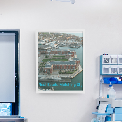 Nice City Framed canvas with realestatematching with key Logo