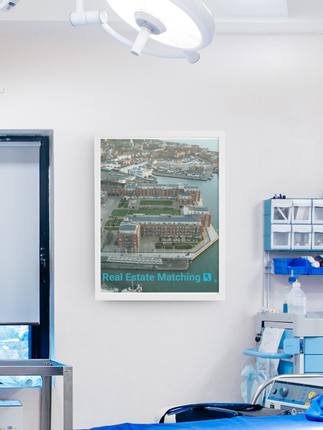 Nice City Framed canvas with realestatematching with key Logo
