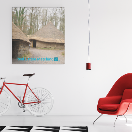 Village Charm Framed photo paper poster with realestatematching with key Logo