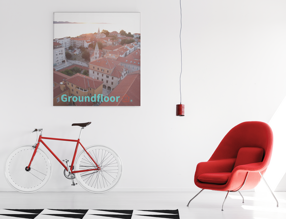 Roof Sunset View Canvas with Groundfloor with House Logo