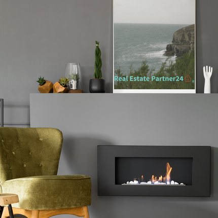 Seaside Serenity Poster with hangers with realestatepartner24 with house Logo