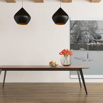 Winter Wonderland Framed canvas with realestatepartner24 with house Logo