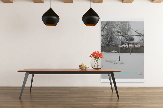 Winter Wonderland Framed canvas with realestatepartner24 with house Logo