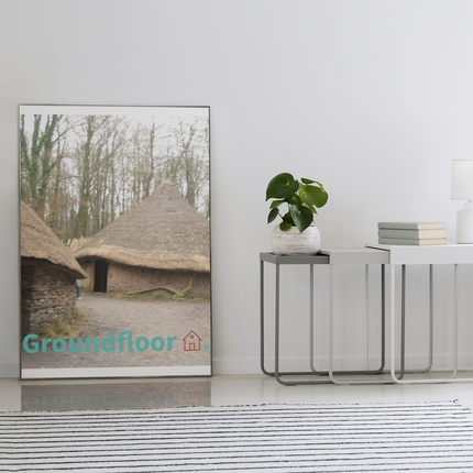 Village Charm Framed canvas with Groundfloor with House Logo