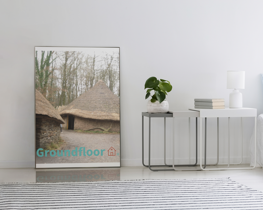 Village Charm Framed canvas with Groundfloor with House Logo