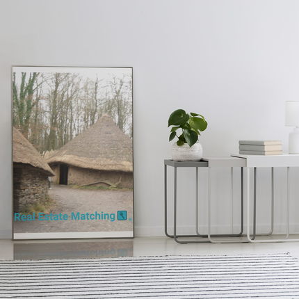 Village Charm Canvas with realestatematching with key Logo