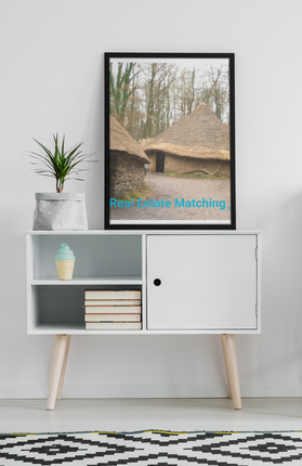 Village Charm Framed photo paper poster with realestatematching without key Logo