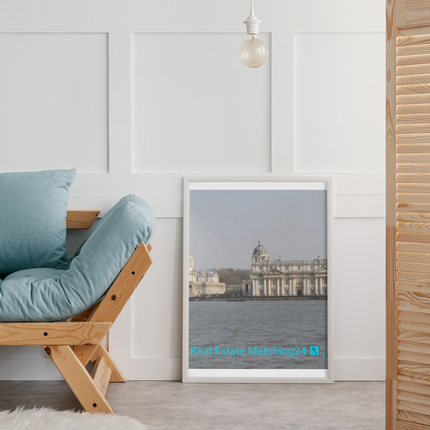 Riverside Beauty Framed photo paper poster with realestatematching24 with key Logo