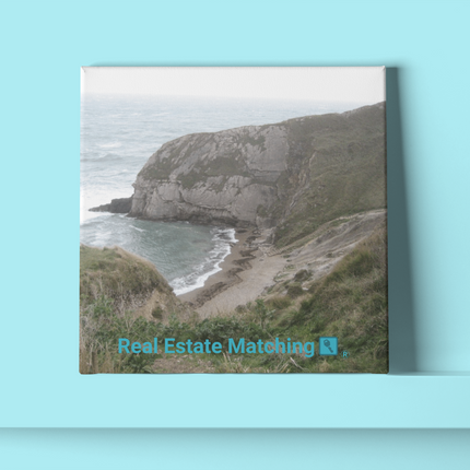 Sea & Hills Photo paper poster with realestatematching with key Logo