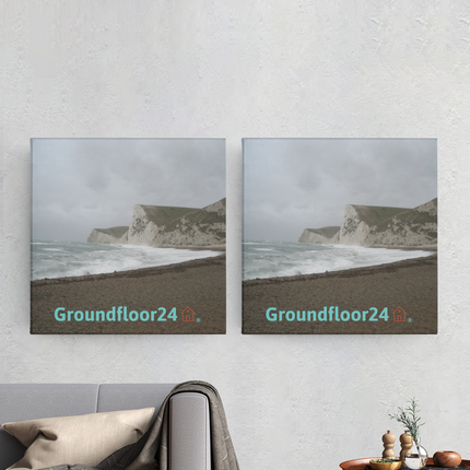 Waves and Sand Poster with hangers with Groundfloor24 with House Logo