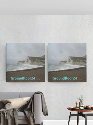 Waves and Sand Poster with hangers with Groundfloor24 with House Logo