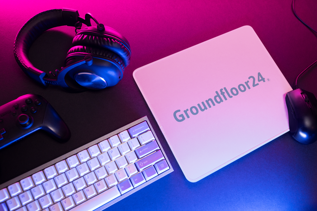 Gaming mouse pad with Groundfloor24 Logo