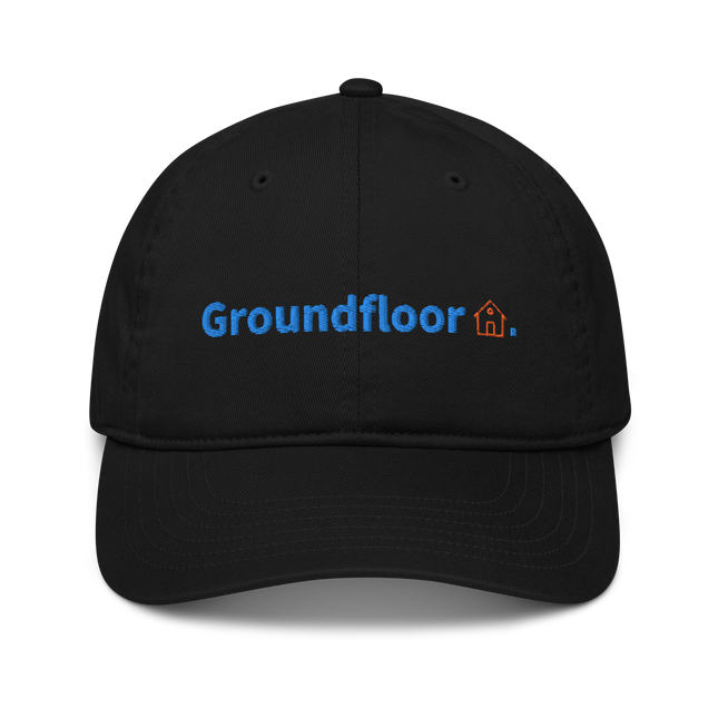 Belarus Organic dad hat Groundfloor with 3 Logos.