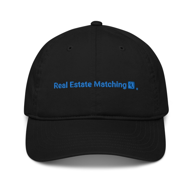 Slovenia Organic dad hat Real Estate Matching with 3 Logos.