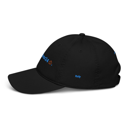 Italy Organic dad hat Groundfloor24 with 3 Logos.