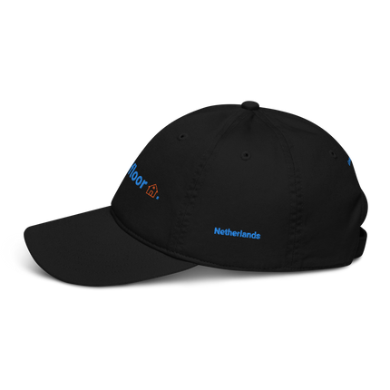 Netherlands Organic dad hat Groundfloor with 3 Logos.