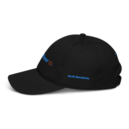 North Macedonia Organic dad hat Groundfloor with 3 Logos.