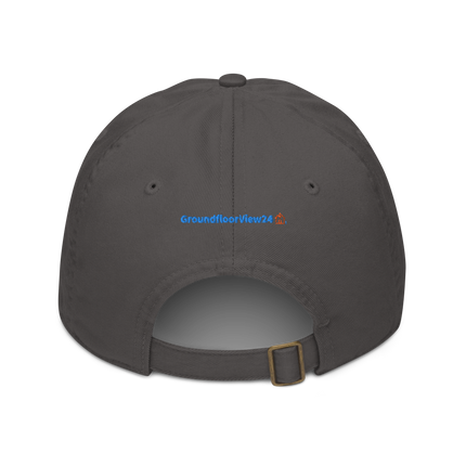 Norway Organic dad hat GroundfloorView24 with 3 Logos.