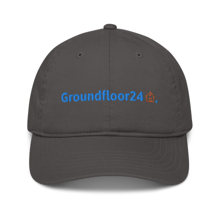 Germany Organic dad hat Groundfloor24 with 3 Logos.