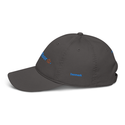 Denmark Organic dad hat Groundfloor with 3 Logos.