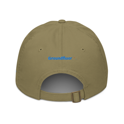 North Macedonia Organic dad hat Groundfloor with 3 Logos.