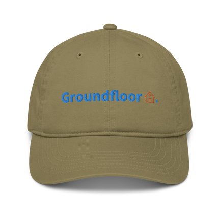 Portugal Organic dad hat Groundfloor with 3 Logos.