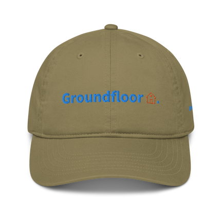 United Kingdom Organic dad hat Groundfloor with 3 Logos.