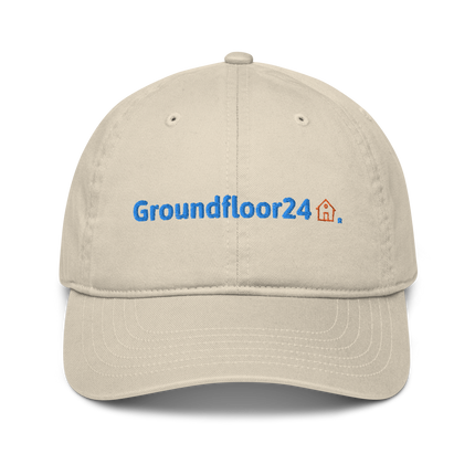Slovenia Organic dad hat Groundfloor24 with 3 Logos.