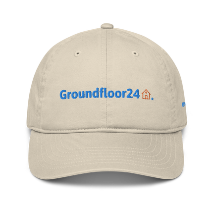 United Kingdom Organic dad hat Groundfloor24 with 3 Logos.